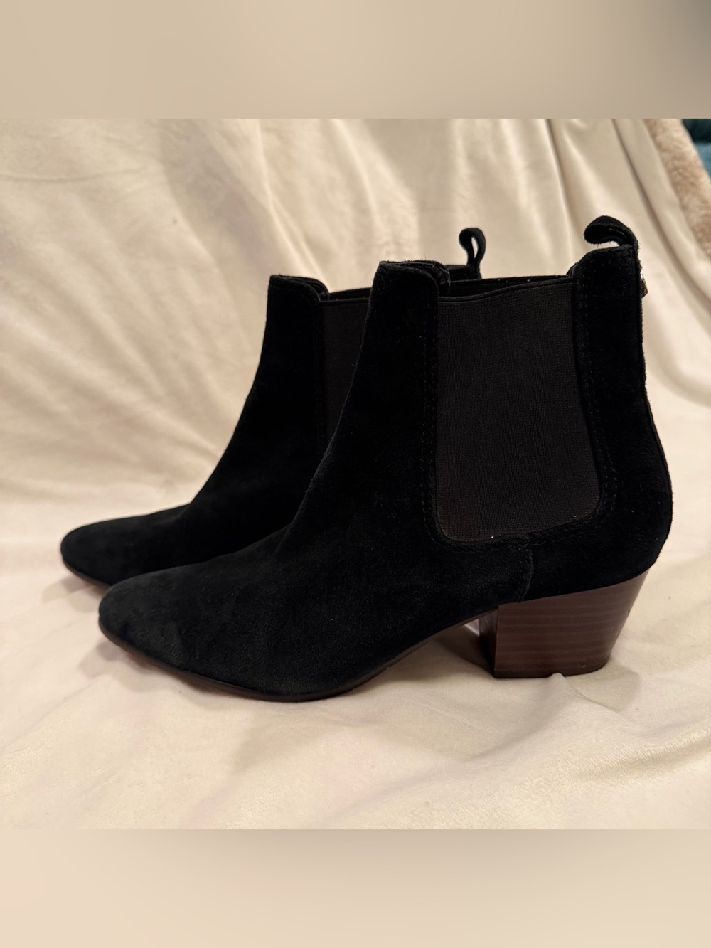 Sam Edelman Black Suede Chelsea Ankle Boots